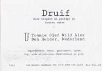 Tommie Sjef Wild Ales, Druif
