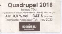 Brouwerij Van de Oirsprong, Quadrupel 2018