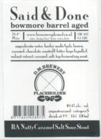 Brouwerij De Molen, Said & Done BA Nutty Caramel Salt Sour Stout
