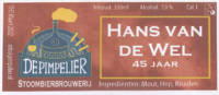 Stoombierbrouwerij De Pimpelier, Hans Van De Wel 45 Jaar