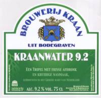 Brouwerij Kraan (Bodegraven), Kraanwater 9.2