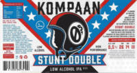 Kompaan Dutch Craft Beer Company, Stunt Double Low Alcohol IPA Kompaan Dutch Craft Beer Company, Stunt Double Low Alcohol IPA