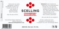 Terschellinger Bieren, Scelling Cranberry Quadrupel Terschellinger Bieren, Scelling Cranberry Quadrupel