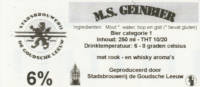 Stadsbrouwerij De Goudsche Leeuw, M.S.Geinbier