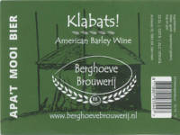 Berghoeve Brouwerij, Klabats!  American Barley Wine