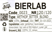 Brouwerij Stijl, Bierlab Wethop bitter blond