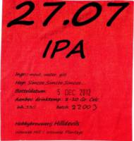 Hilldevils Beers, 27-07 IPA