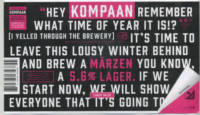Kompaan Dutch Craft Beer Company, Märzen 5.6 % Lager Kompaan Dutch Craft Beer Company, Märzen 5.6 % Lager