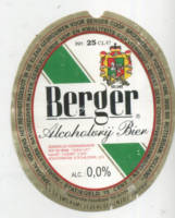 Buitenlandse bieren voor Nederlandse markt (etiket Nederlandse plaatsnaam), Berger Alcoholvrij Bier