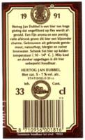 Hertog Jan Brouwerij, Hertog Jan Dubbel 1991