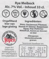 Jopen B.V., Rye Meibock