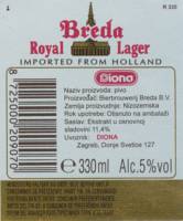 Oranjeboom Bierbrouwerij, Breda Royal Lager