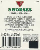 Oranjeboom Bierbrouwerij, 3 Horses Cerveza Holandesa