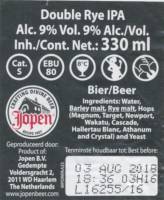 Jopen B.V., (Damiate DRIPA) Double Rye IPA