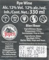 Jopen B.V., (Don't tRye This @home) Rye Wine