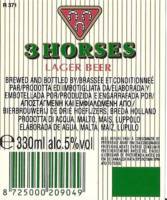 Oranjeboom Bierbrouwerij, 3 Horses Lager Beer