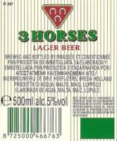 Oranjeboom Bierbrouwerij, 3 Horses Lager Beer