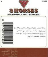 Oranjeboom Bierbrouwerij, 3 Horses Nonalcoholic Malt Beverage