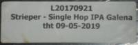 Strieper Craft Beer Company, Single Hop IPA Galena