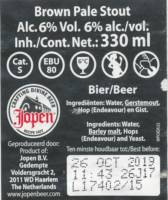 Jopen B.V., (Oost Indisch Doof) Brown Pale Stout