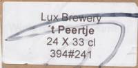 Brewery Lux, 't Peertje Brewery Lux, 't Peertje