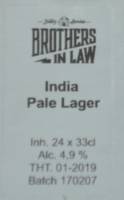 Brothers In Law Brewing, India Pale Lager
