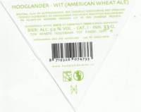 Hooglander Bier, Wit (American Wheat Ale)