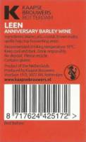 Kaapse Brouwers, Leen  Anniversery Barley Wine