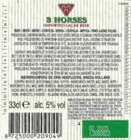 United Dutch Breweries, 3 Horses Imported lager Beer
