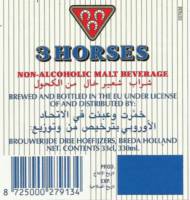 United Dutch Breweries, 3 Horses Non-Alcoholic Malt Beverage