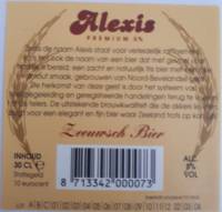 Bierbrouwerij Vermeersen , Alexis Premium Zeeuwsch Bier