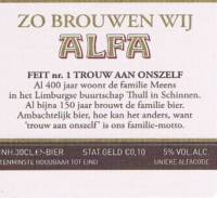 Alfa (Meens Bierbrouwerij), (Edel Pils)