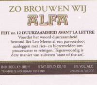 Alfa (Meens Bierbrouwerij), (Edel Pils)