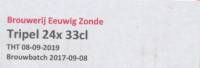 Brouwerij Eeuwig Zonde, Tripel Brouwerij Eeuwig Zonde, Tripel