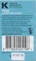 Kaapse Brouwers, Tess White Wine Saison