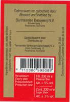 Surinaamse Brouwerij, (Parbo) Pilsener Bier