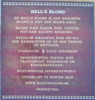 Koekwhouse Bierbrouwerij, Hell's Blond
