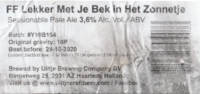 Uiltje Brewing Company, FF lekker met je bek in het zonnetje24 x