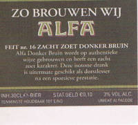 Alfa (Meens Bierbrouwerij), Alfa Donker Bruin