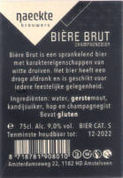 De Naeckte Brouwers, Bière Brut Champagnebier De Naeckte Brouwers, Bière Brut Champagnebier