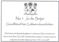 Amateurs, No 1 Jo de Snijer