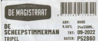 Bierbrouwerij De Magistraat, De Scheepstimmerman Tripel Bierbrouwerij De Magistraat, De Scheepstimmerman Tripel