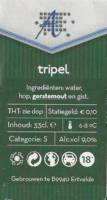 Buitenlandse bieren voor Nederlandse markt (etiket Nederlandse plaatsnaam), Tripel