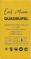 Buitenlandse bieren voor Nederlandse markt (etiket Nederlandse plaatsnaam), Erik Murre Quadrupel