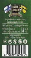 Buitenlandse bieren voor Nederlandse markt (etiket Nederlandse plaatsnaam), Krijtlander Tripel