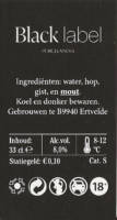 Buitenlandse bieren voor Nederlandse markt (etiket Nederlandse plaatsnaam), Black Label