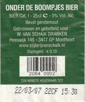 Buitenlandse bieren voor Nederlandse markt (etiket Nederlandse plaatsnaam), Onder de Boompjes Bier