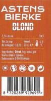 Buitenlandse bieren voor Nederlandse markt (etiket Nederlandse plaatsnaam), Astens Bierke Blond