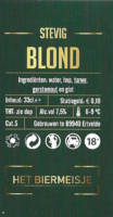 Buitenlandse bieren voor Nederlandse markt (etiket Nederlandse plaatsnaam), Het Biermeisje Stevig Blond