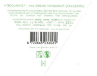 Hooglander Bier, # 05 Saison Vatgerijpt(Calvados)